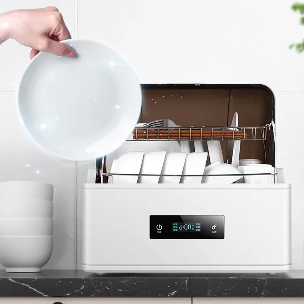 Dishwasher Household Small Desktop Drying And Disinfection Integrated Mini Automatic Installation-Free Ivory