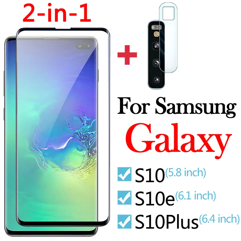 s10plus Screen Protector 2in1 For samsung galaxy s10e Tempered Glass s 10 e plus 10e 10s 10plus With Camera Lens Protective Film