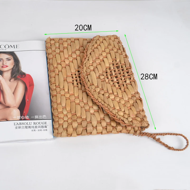 Pochette da donna fatta a mano borsa di paglia bohémien borse da spiaggia tessute estive borsa da donna intrecciata in Rattan borsa da sera lavorata