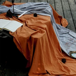 Nordic Style Orange Tablecloth,French Retro Dessert Table Cover,Tea Table Cloth,Kitchen Dining Room Table Mat Party Decor Fabric