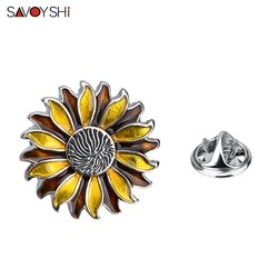 SAVOYSHI Fashion Flower Lapel Pin Men Suit Metal Brooch Pins Jewelry Fine Gift for Womens Hats Bags Dress Coats Accessories