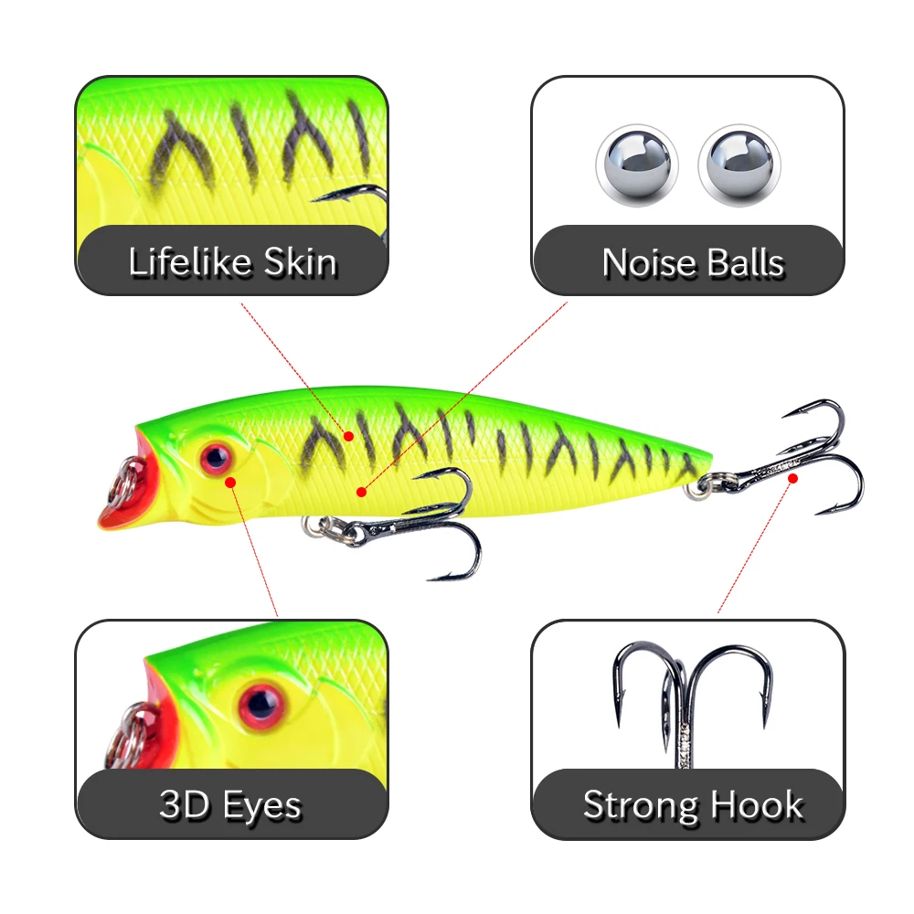 1 قطعة الصيد السحر عالية الجودة 9.2 سنتيمتر/11.5 جرام توبواتر بوبر الطعم 5 الألوان المتاحة باس Crnakbait Wobblers صيد السمك Pesca #2