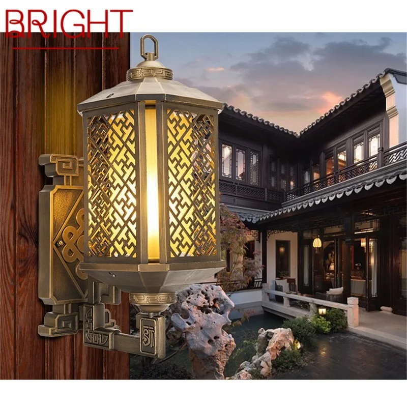 

BRIGHT Classical Outdoor Wall Lights Retro Bronze LED Sconces Lamp Waterproof IP65 Decorative For Home Porch Villa