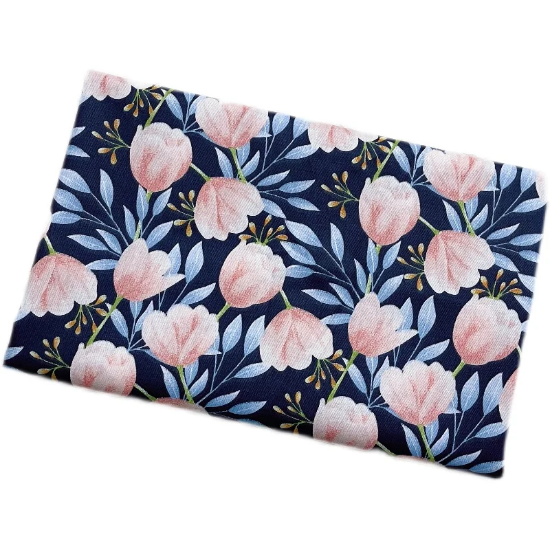 Syunss Dark Blue Rose Flower Print Diy Patchwork Cloth For Quilting Baby Cribs Cushions Dress Sewing Tissus Cotton Fabric Tecido