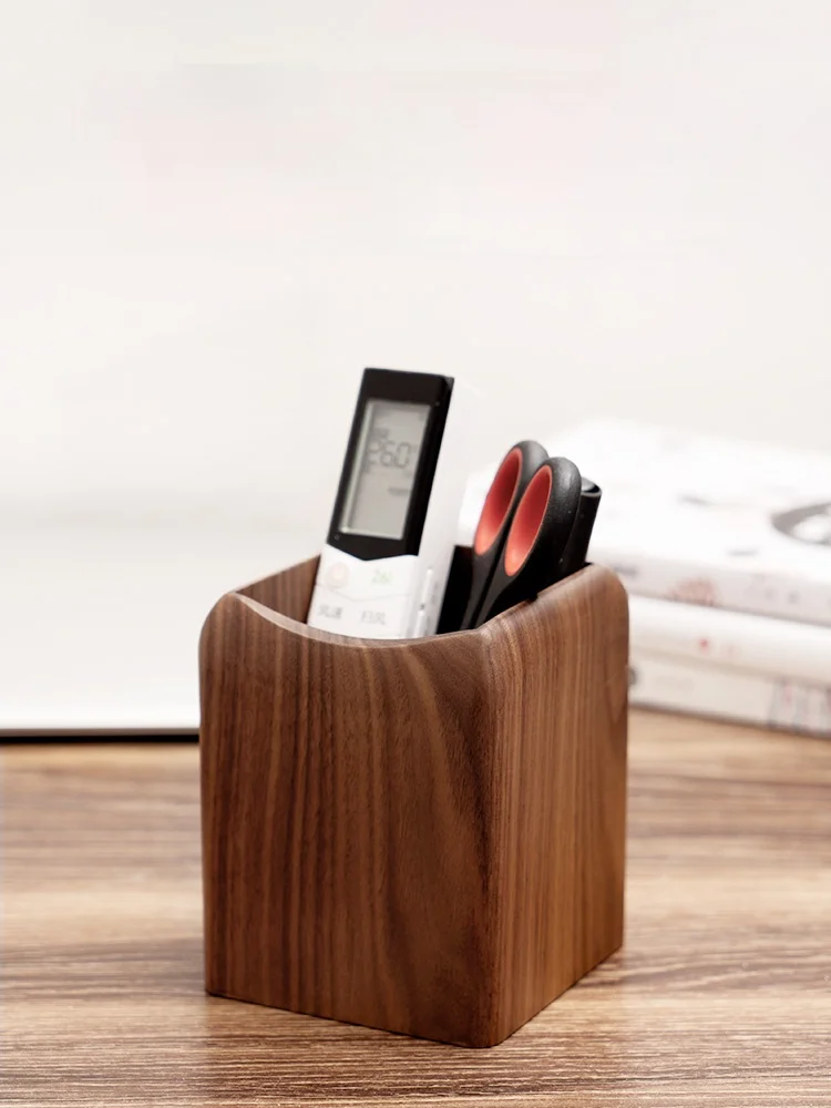 

Black Walnut Beech Wooden Holder Pencil Pen Box Case Tools Pen Holder Office Accessories Pencil Storage Box for Home Office