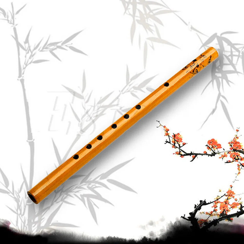 Flute Clarinet Bamboo Wooden Chinese Traditional 6 Holes Student Bamboo Vertical Flute Gifts For Child Musical Instrument