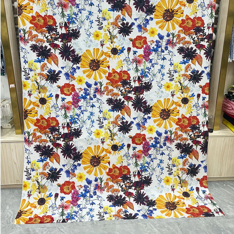 

Natural 100% Pure Cotton Printed Fabric Brand Thin Fashion Garment Shirt Fabrics Cloth for Dress Per Meter Sewing Material