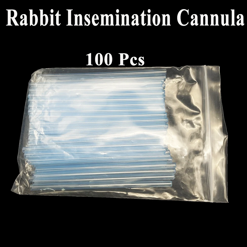 100PCS Hare Bunny Rabbit Artificial Insemination Cannula Casing Straw Sperm Semen Injection Tube Plastic Pipe Disposable