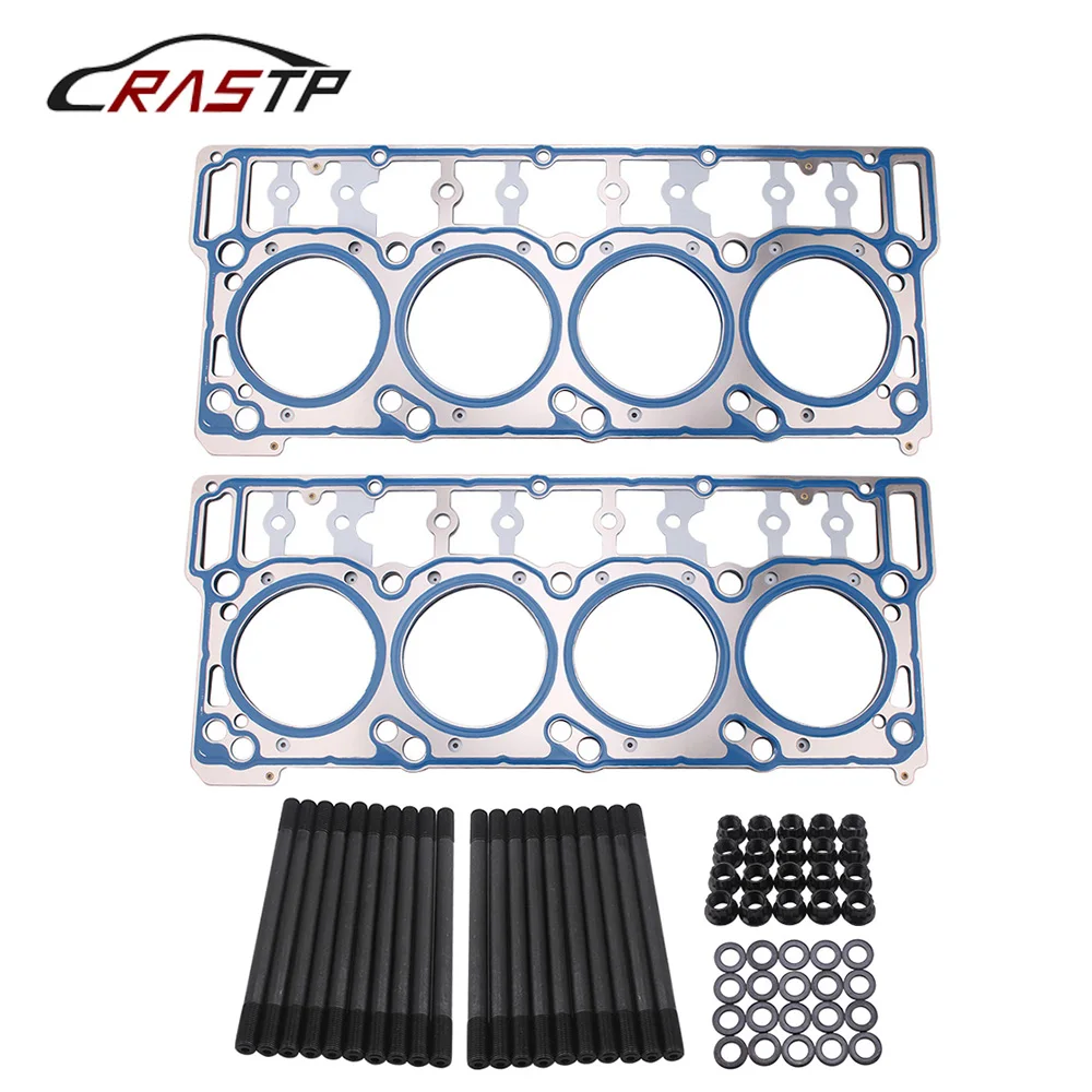 RASTP ARP Engine gasket set kit for Ford 6.0L Powerstroke Diesel Head Stud Kit Head Gaskets 03-06 18mm Head Stud Kit RS-TC018