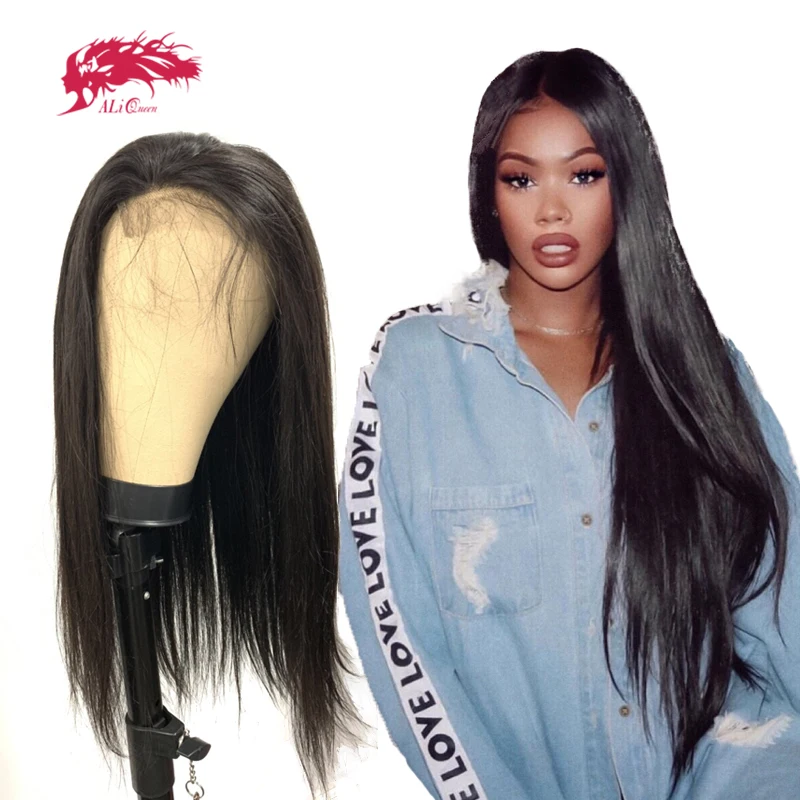 Ali Queen Hair Straight HD Lace Front Wig With Baby Hair Brazilian Remy Human hair Wigs 4x4/5x5Lace Closure Wig With Free Part