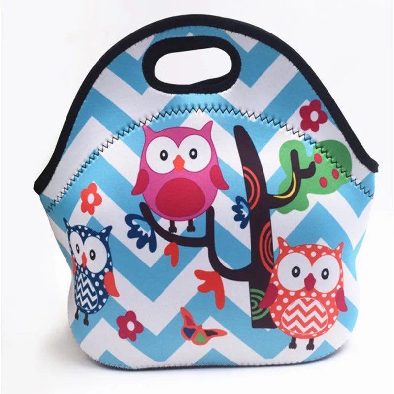 Thermal Insulated Print Neoprene Lunch Bag for Women Kids Lunch Bags Cooler Insulation Lunch Box Food Bag