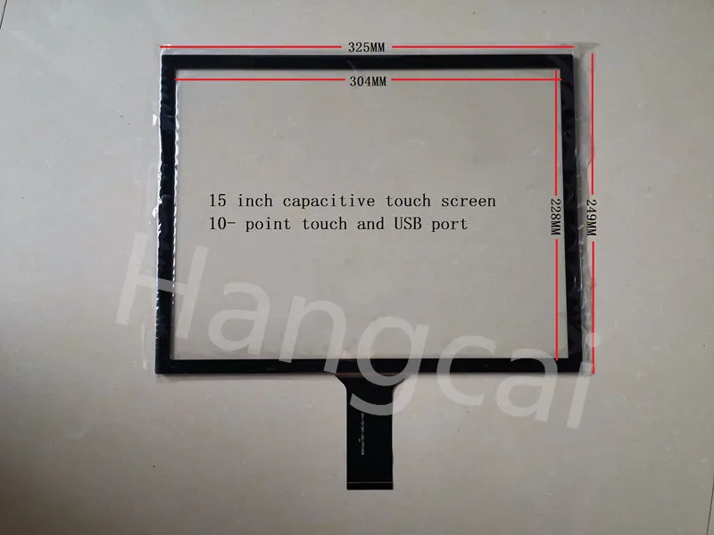 New 15 inch capacitive touch screen Structure 4:3 universal 10 point tempered glass G+G 325MM*249MM