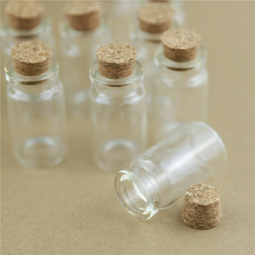 100pcs/lot 22*40mm 8ml Mini Glass Bottles With Cork Stopper Crafts Tiny Jars Transparent Empty Glass Storage Jar Bottle Gift