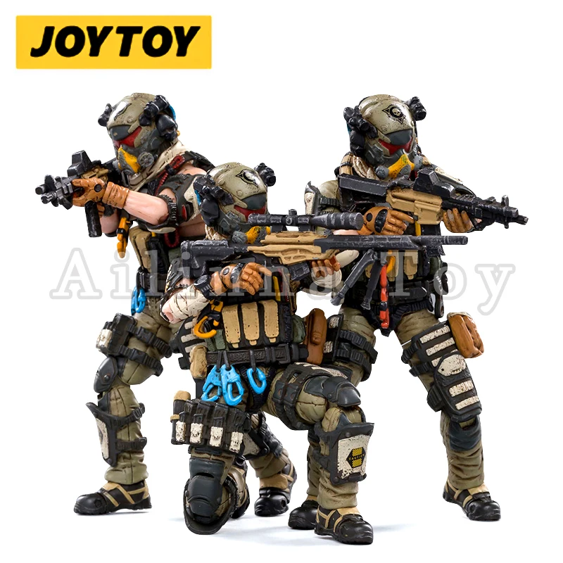 JOYTOY 1/18 3.75inches Action Figure (3PCS/SET) Hell Skull Paratrooper Squad Anime Collection Model Toy For Gift Free Shipping