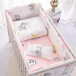 9 Pieces Set Baby Cot Bedding Set Toddler Bedding Baby Bed Bumper Newborns Children Cradle Bed Protector Can be Customized Size