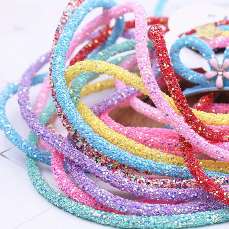 6mm 7mm Resin Glitter Rhinestones Rope Tube Cord Sequin Trimming DIY Jewelry Bracelet Necklace Party Wedding Decorations 1yard