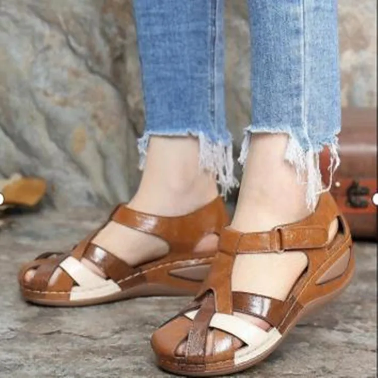 Women Orthopedic Summer Wedge Sandals Comfy Non-slip Mules Ankle Strap Shoes Wedges Shoes For Women