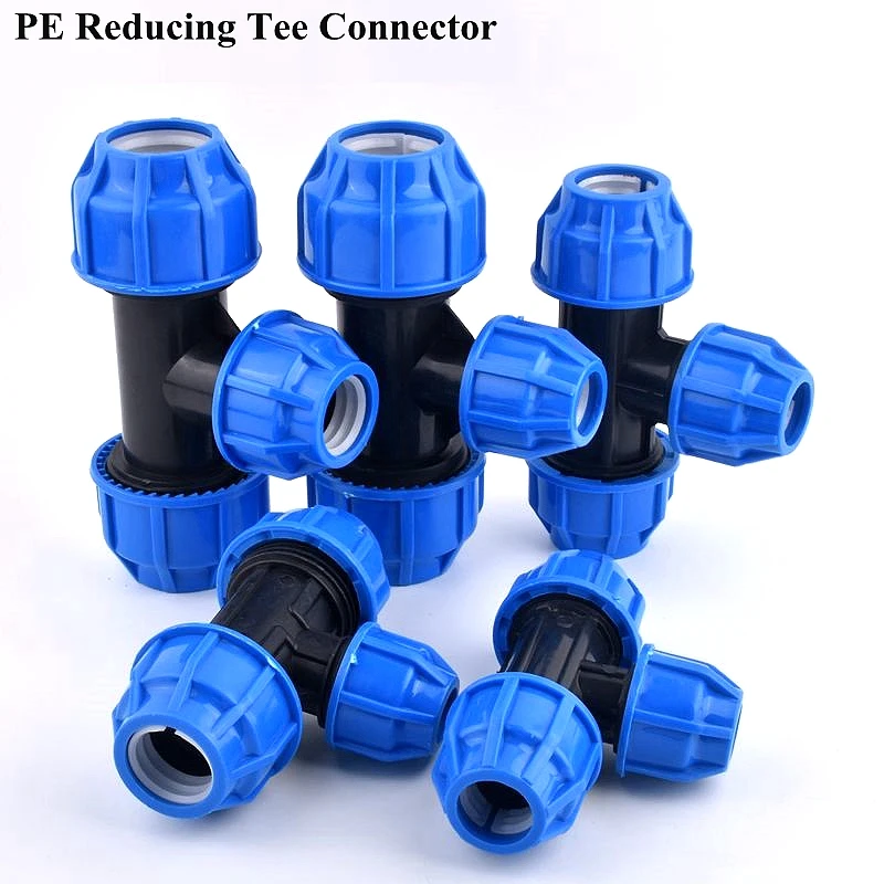 

20~50mm PE Tee Quick Connector Agriculture Reducing 3-Way Water Splitter Garden Watering Irrigation System Pipe Joint Fittings