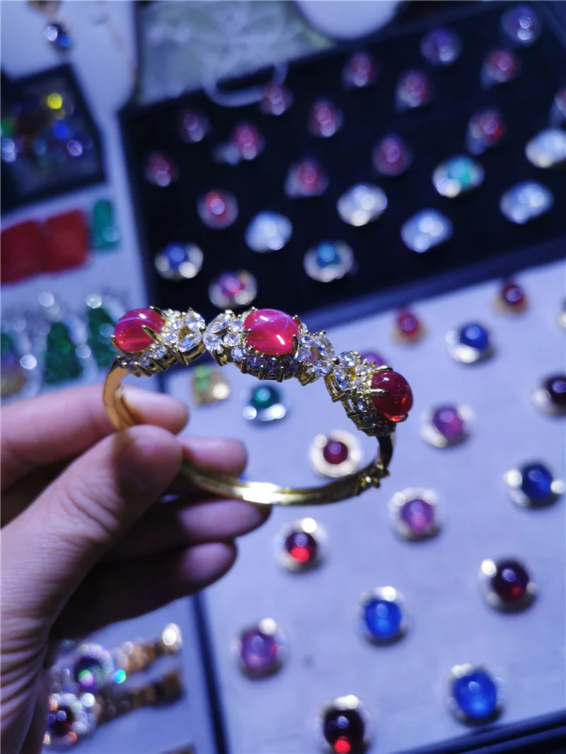 

Natural Natural Starlight Ruby Inlaid Bracelet charm bracelets for women