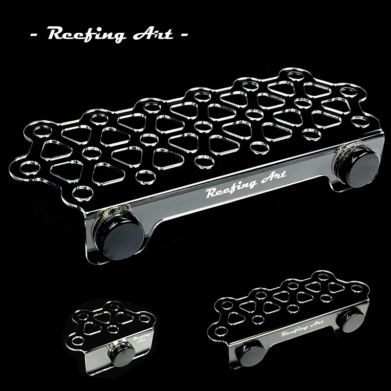 Reefing Art Super Clear Acrylic Magnetic Coral Frag Plugs Rack Holder, Fish Tank for 15-20mm Glass Thickness