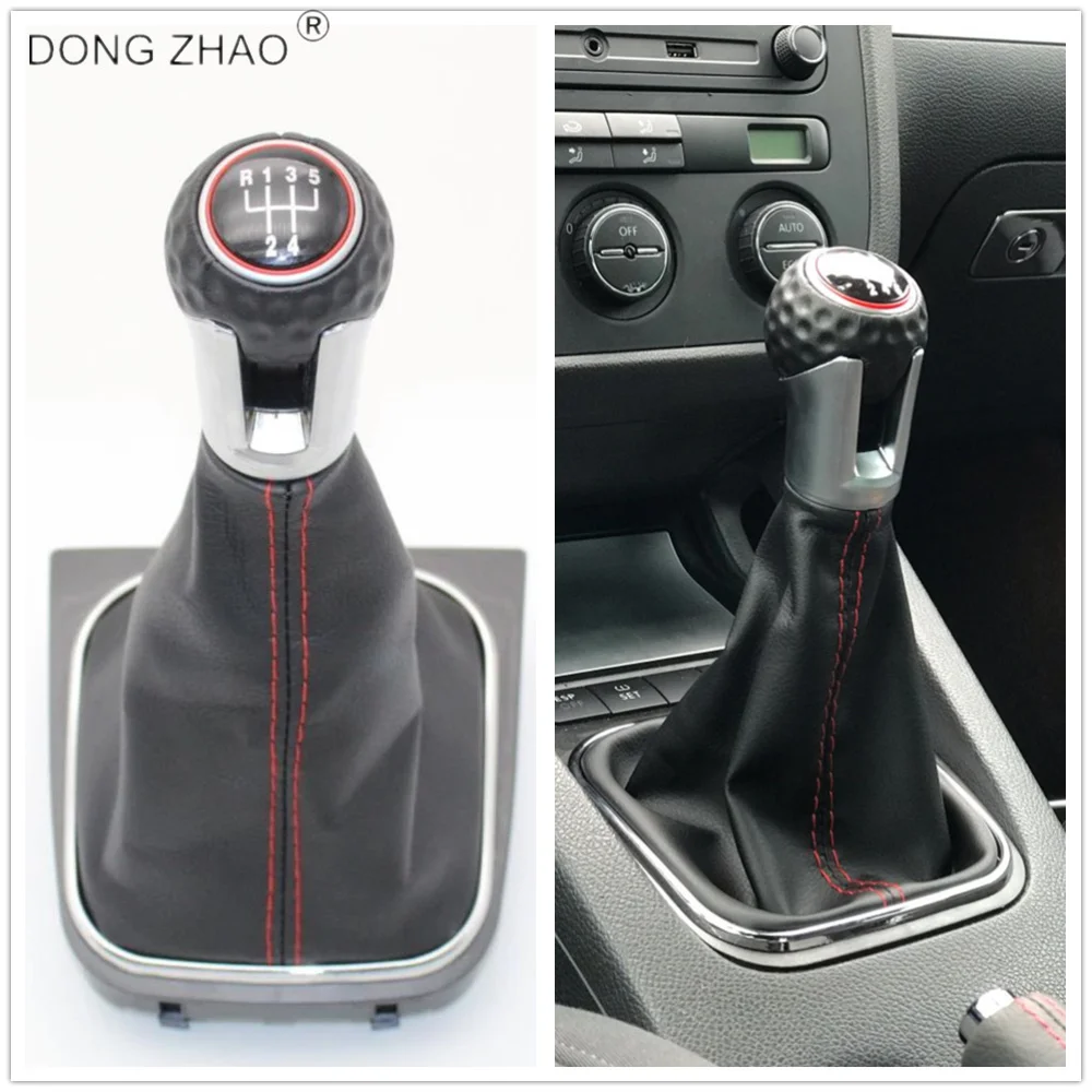 

For VW Golf 6 A6 MK6 GTI GTD R20 2009 2010 2011 2012 2013 Car 6 Speed Car Gear Stick Level Shift Knob With Leather Boot