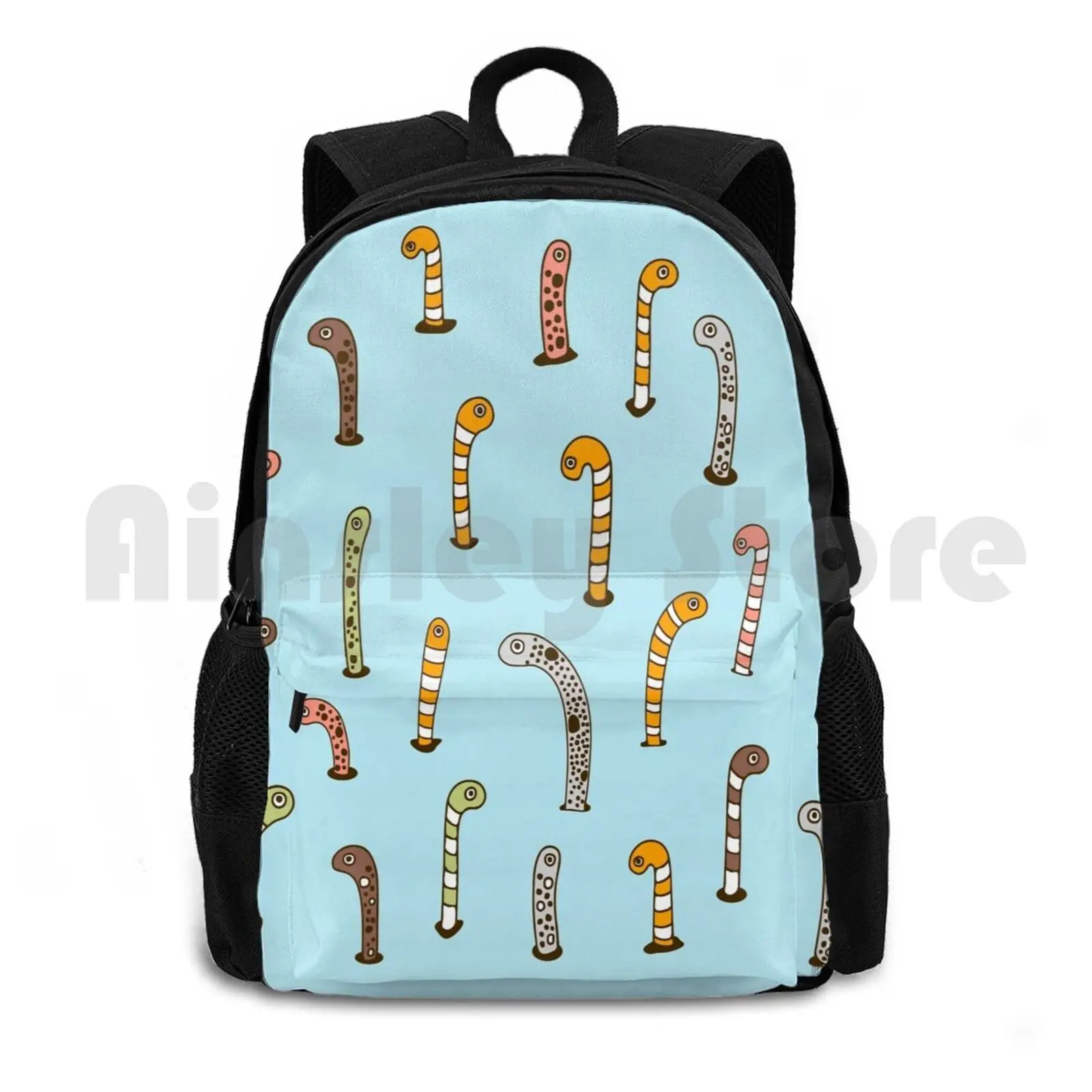 

Garden Eels Outdoor Hiking Backpack Riding Climbing Sports Bag Zoo Eels Fish Aquarium Cute Sea Life Pets Candy Stripe Ocean Sea