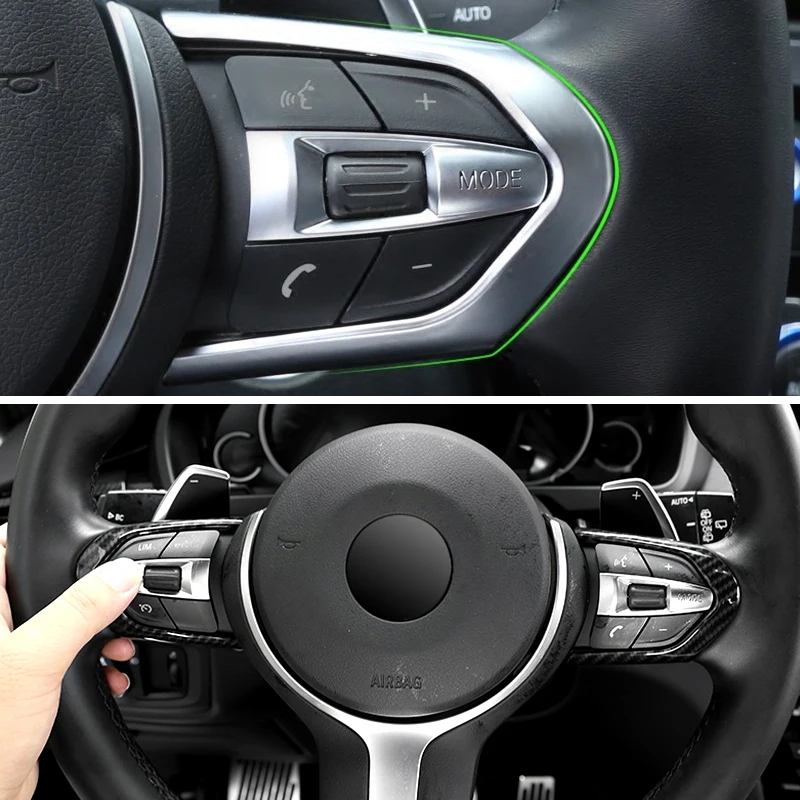 Car Interior Steering Wheel Panel Switch Button Cover Sticker Trim For BMW 1 3 4 5 6 Series F30 F32 F10 X5 X6 F15 F16 M Sport
