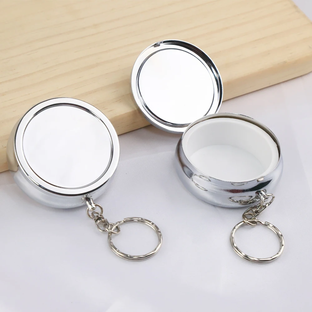 1/5/10pcs Medicine Candy Pill Box Keychain Case Storage Pill Container Metal Pocket Portable Organizer DIY Jewelry Finding