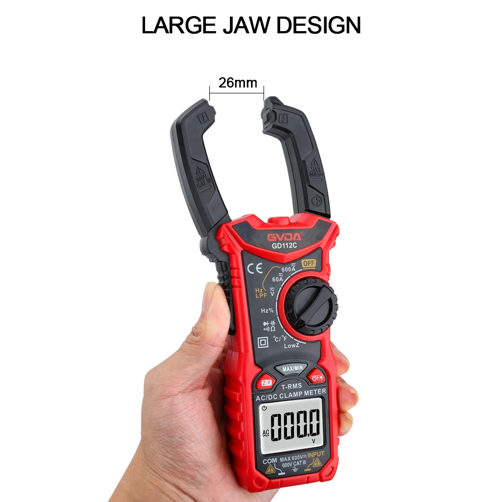 Imagem -06 - Gvda-digital Clamp Meter dc ac Multímetro Atual True Rms 6000 Contagens Alicadores Amperímetro Resistência Freqüência Tester Tester Tensão