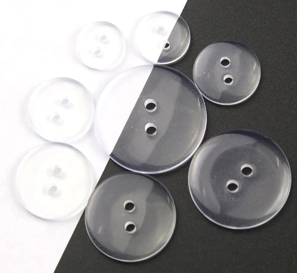 30-100pcs Clear Resin 2 holes Round Button Decorative Clothing Sewing Accessories (SS-65)