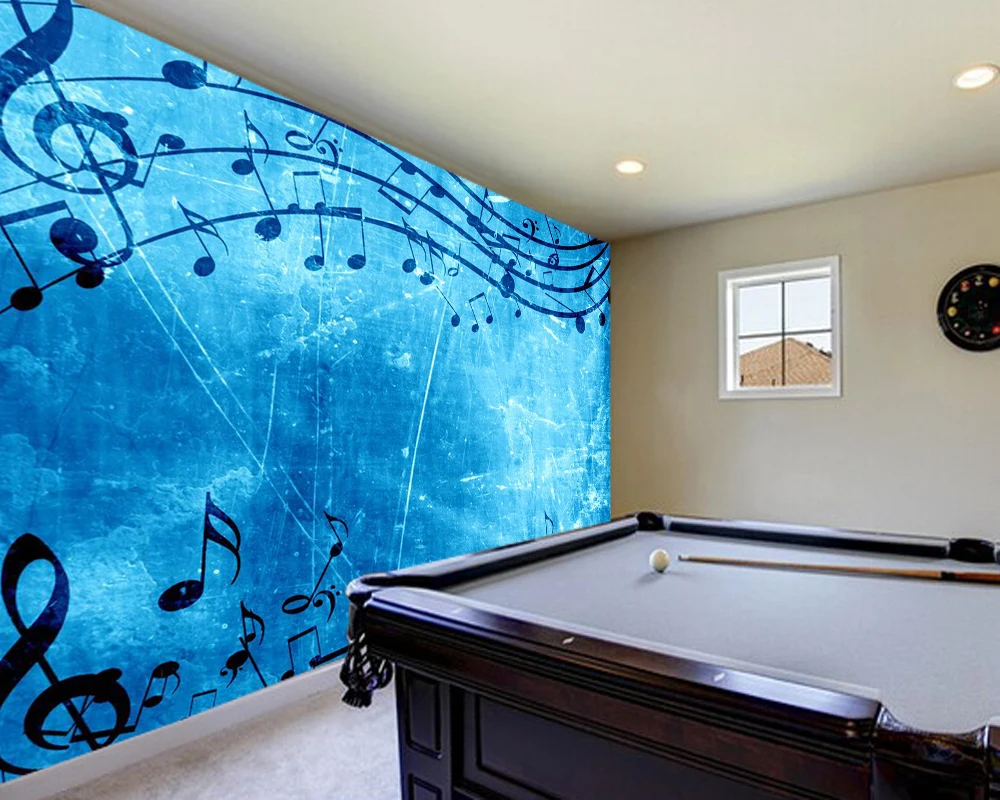 Custom papel de parede 3d,Blue music background wallpaper,living room sofa TV wall bedroom wall waterproof mural