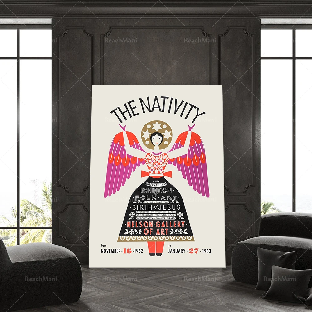 Alexander Girard ‘The Nativity’ Nelson Gallery Of Art Kansas City 1962 Exhibition Original Vintage Poster,