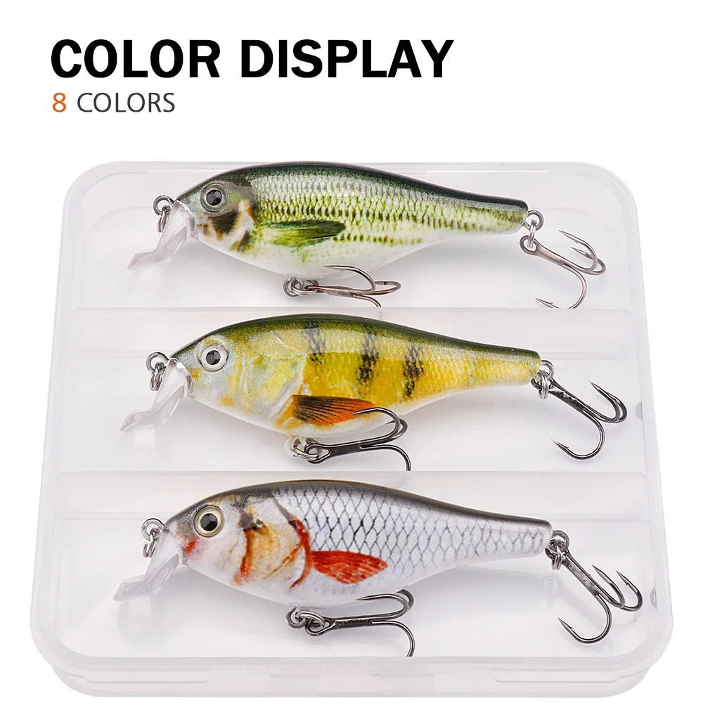GOBASS 3 stücke 80mm 11g Jerkbait Angeln Schwimmende Minnow Köder Bass Wobbler Für Trolling Harte Künstliche Köder Crankbait Tackle kit – Detail 6