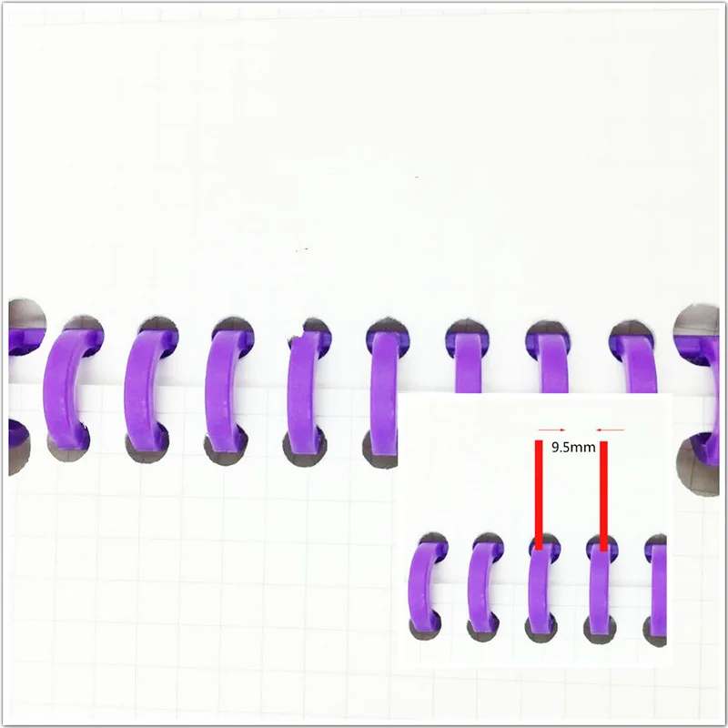 10pcs 16mm 30 Hole Plastic Binding Clip Loose-leaf Binding Strip Removable Notebook Ring Bind Buckle Clips School Office Binder