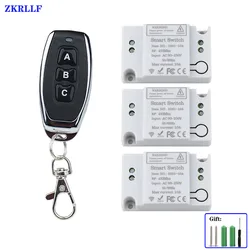 433Mhz Lighting Remote Control Switch AC 220V 110V Receiver and Wireless  Remote Control Transmitter for Led Bulb control On/Off