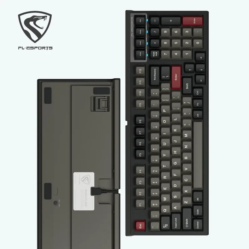 FL·ESPORTS FL980 Mechanical Keyboard 98-Key Single-Mode Wired Fullkey Switchable Axis PBT Keycap Computer Game Office Equipment