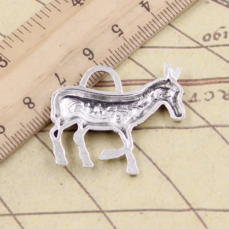 10pcs Charms donkey burro neddy jackass 33x30mm Tibetan Bronze Silver Color Pendants Antique Jewelry Making DIY Handmade Craft