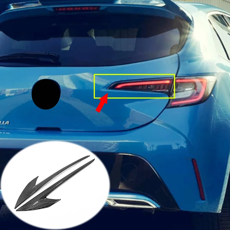 For Toyota Corolla E210 2019 Hatchback Accessories ABS Carbon fibre Car Tail Lights Lamps Eyebrow Decoration strips Cover Trim