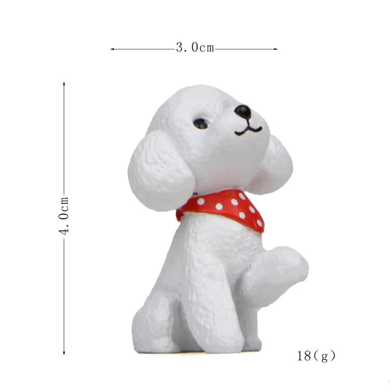 Figuras de caniche de dibujos animados para niños, modelos de perro mascota, juguetes, regalo de cumpleaños de Navidad, decoración del hogar, muñeca, regalos, 1Pc