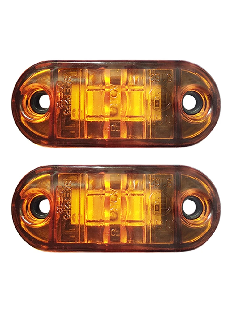 10PCS 12V 24V Side Marker Lights Oval Front Rear Clearance Indicator Lamp Trailer BUS Van Caravan for Volvo truck spare parts