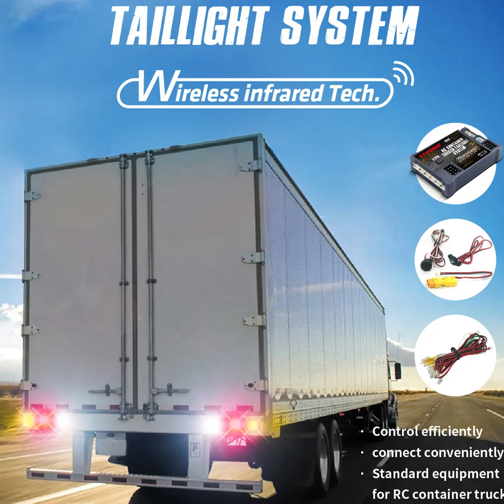 G.T.POWER RC Container Trailer Taillight System Wireless Infrared for  RC Container Truck Rc Car