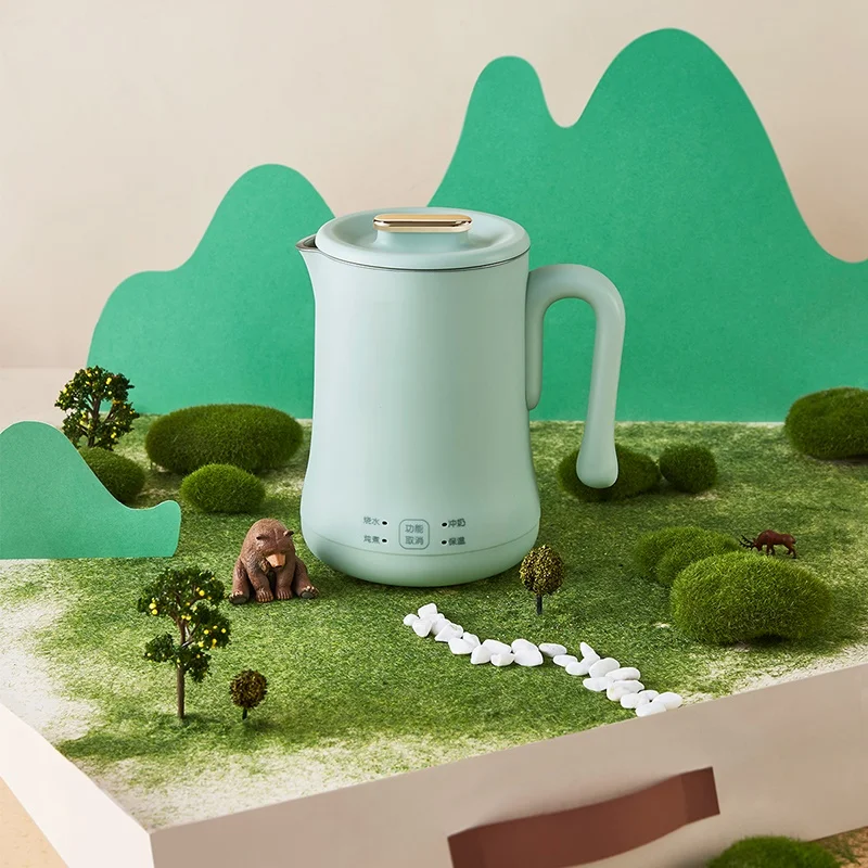 220V 600ML Mini bollitore elettrico per uso domestico bollitore automatico per acqua bollente pentola multiuso pentola e interno in acciaio inossidabile