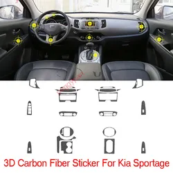 Car-Styling New 3D Carbon Fiber Car Interior Center Console Color Change Molding Sticker Decals For Kia Sportage R 2011-2015