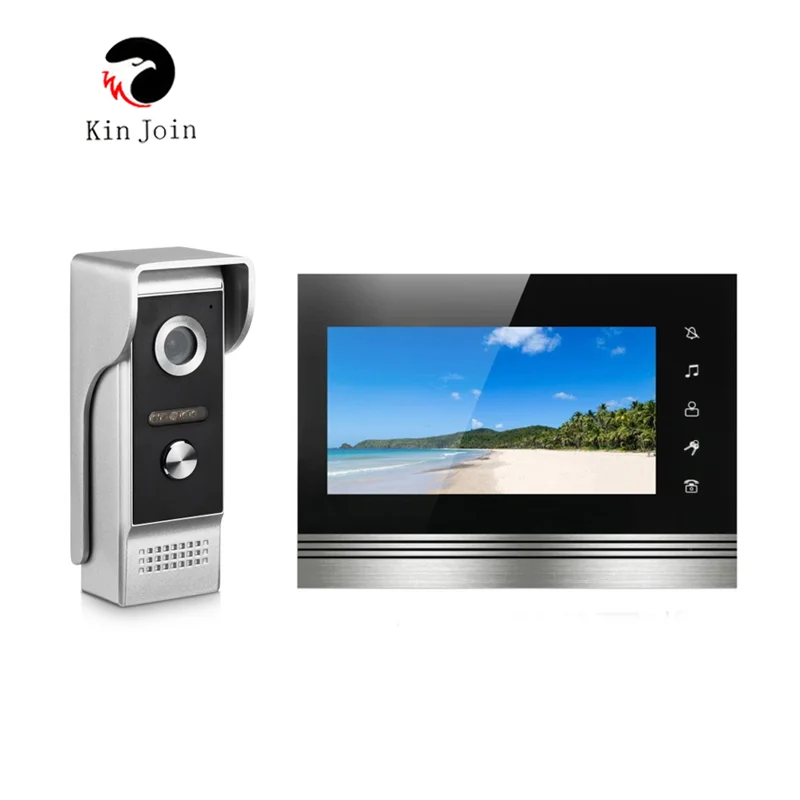 

KinJion 7Inch Handsfree Touch Screen Video Intercom Color Video Door Phone For Villa