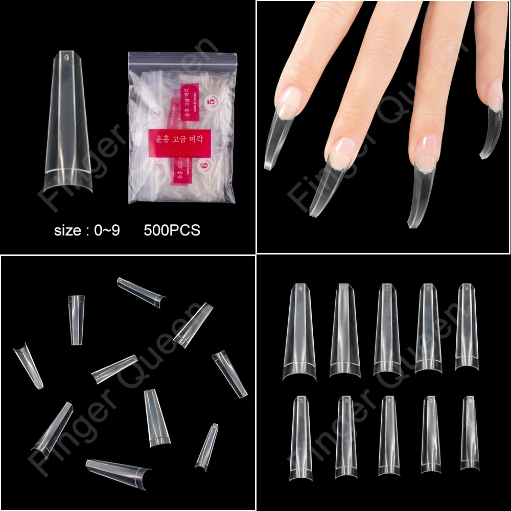 Stiletto Nail Hot French Ballerina Coffin Rounded Square False Nail Tips Manicure Fake Nail Tips 100 PCS 200 PCS 500PCS