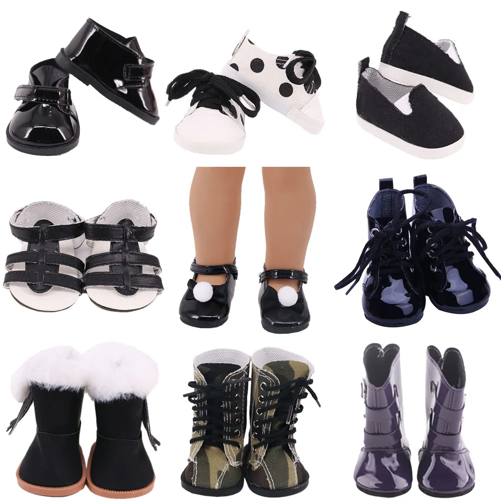 

15Styles Doll Accessories Shoes High Boots Sandals Leather Shoes For 43Cm Reborn Baby&18 Inch American Doll Girls,Our Genetation