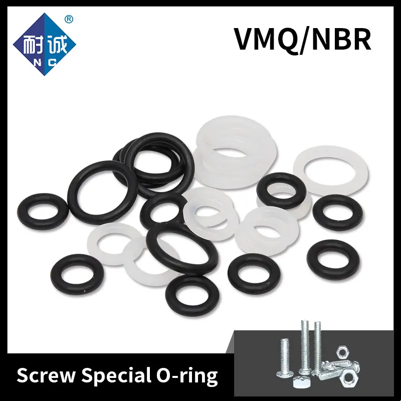 20pcs M3 M4 M5 M6 M7 M8 M9 M10 White Silicon Black NBR O-ring Seals Screw Washer Rubber Washer Gasket Ring Assortment Gaskets