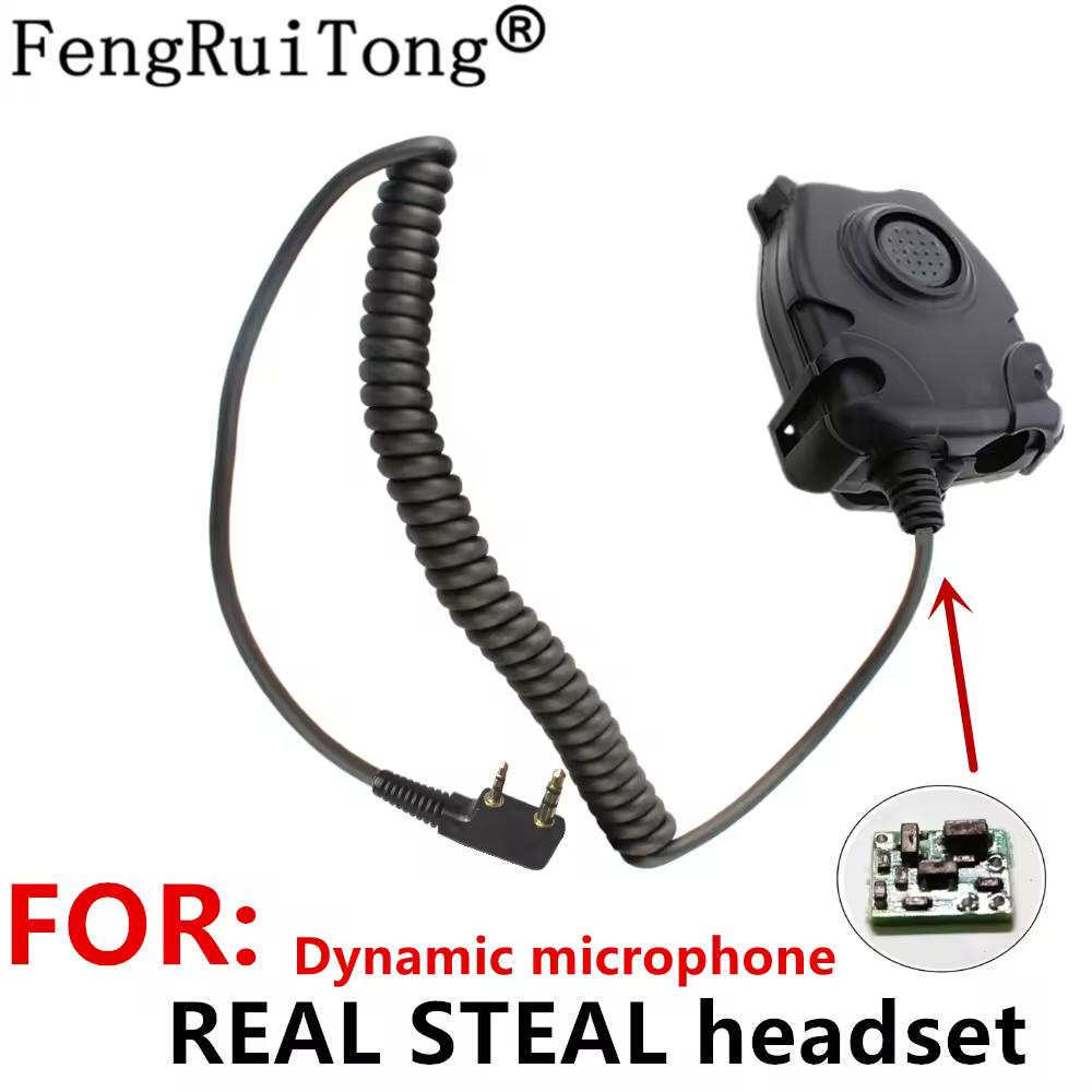 Baofeng-Casque tactique avec micro dynamique, version amplifiée PTT pour les opérations en bois, REAL STEAL, Bâle us 3M comtacs/MSA
