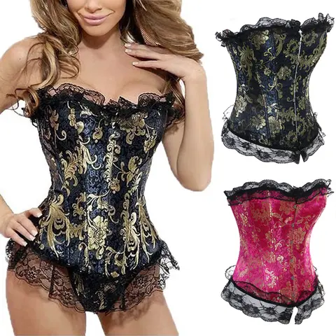 Womens Sexy Corsets Gothic Bustier Vintage Plus Size Halloween Corselet Boned Retro Tops Burlesque Woman Tummy Slimming Fajas