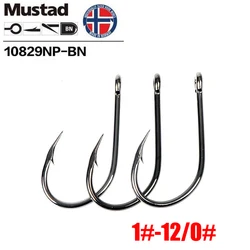 Mustad Norway Origin for Sea Fishing Jig Hook Baits Herring Sturgeon Fishing Hooks, 6-12/0#,10829NP-BN